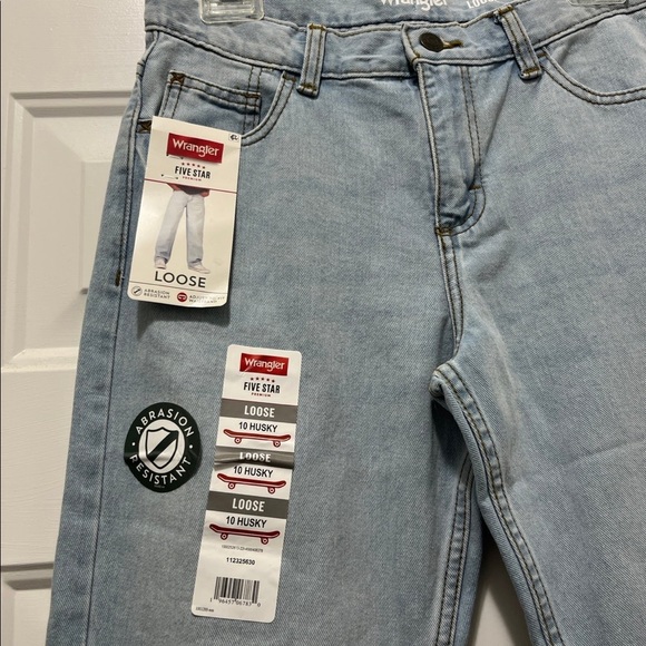 Wrangler 5 Star Boys Husky Jeans Loose Fit - Picture 3 of 4